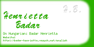 henrietta badar business card